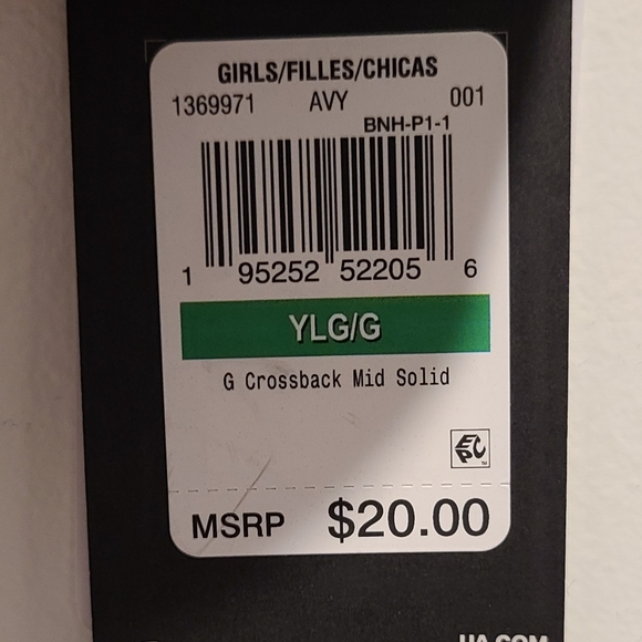 Under Armour Crossback Sports Bra Black & White YLG NEW WITH TAGS - Picture 3 of 3